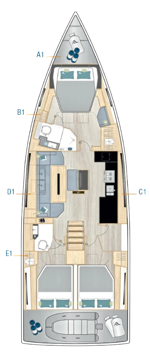 Hanse 510 Layout